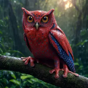 Owl + Strawberry frog